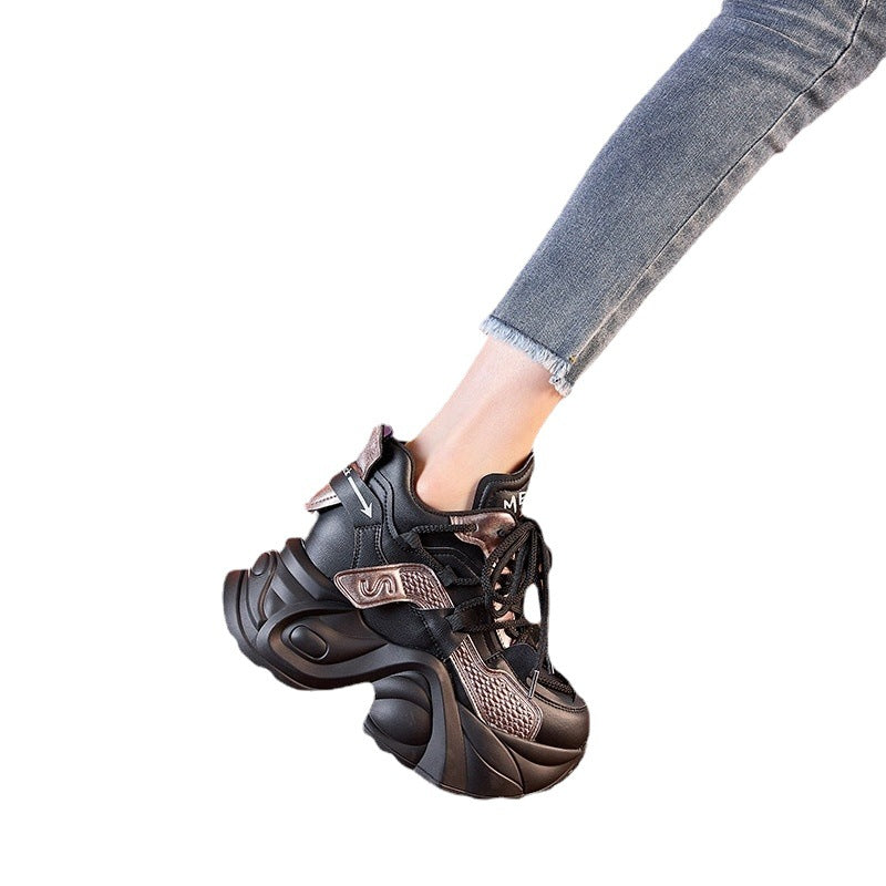 Women's Genuine Elevator Dad Thick Bottom Wild Sneakers