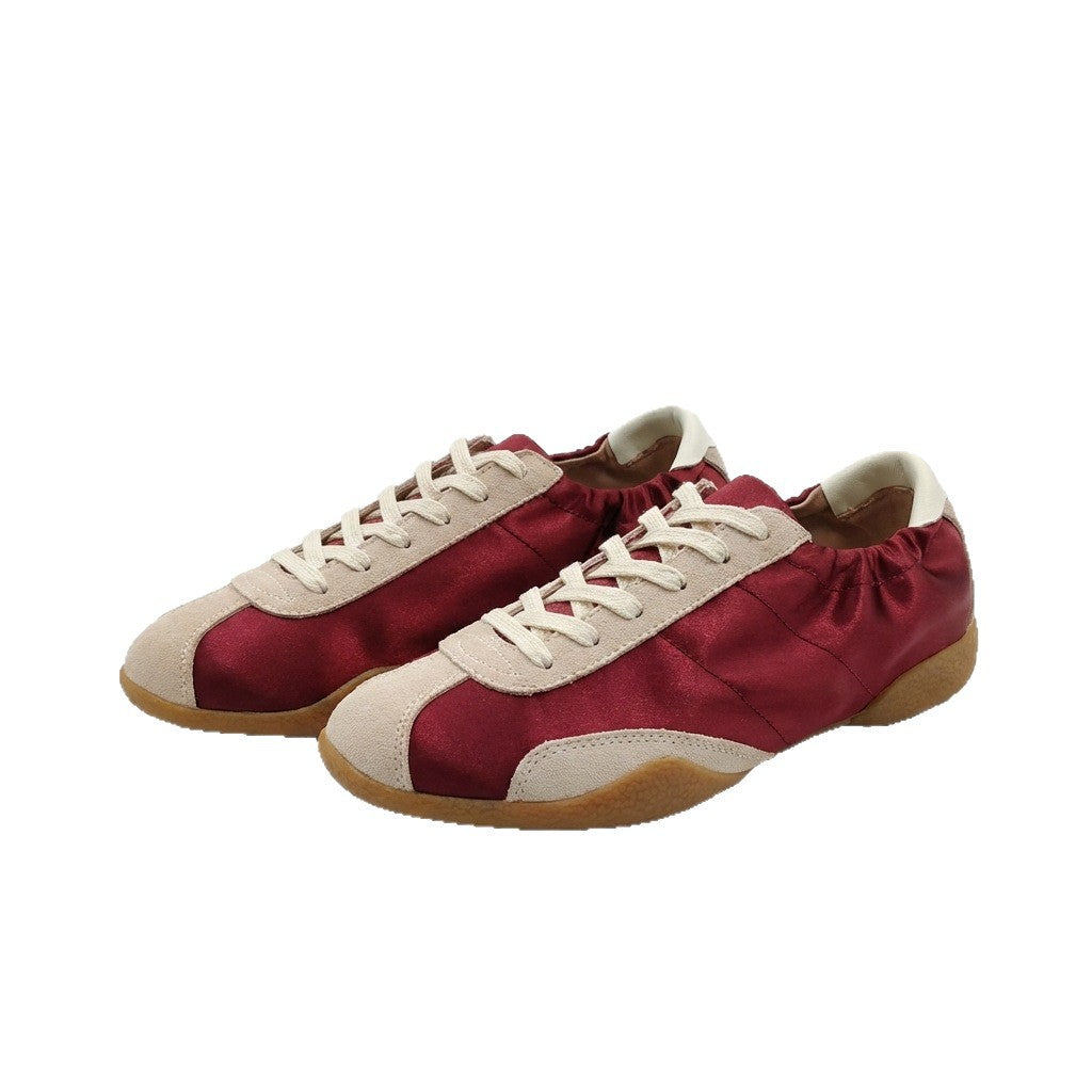 Women's Genuine Sier Retro German Training Flat Argan For Early Women's Casual Shoes