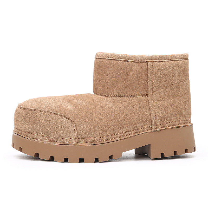 Women's & Men's Ugly Cute Big Head Warm Solid Color Boots