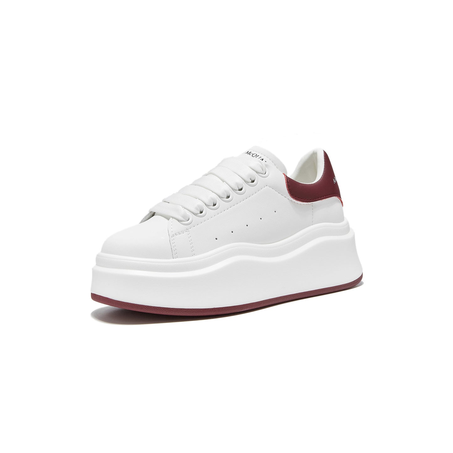 Women's Bottom Inner Height Increasing Board Spring Genuine Mcqueen Wave White Casual Shoes