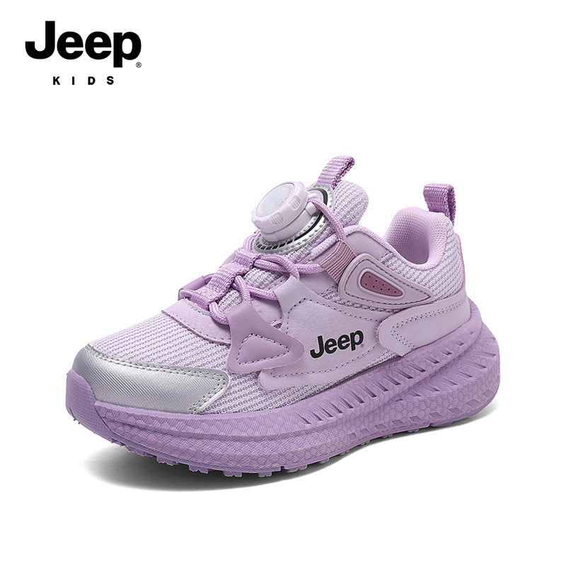 Children's Mesh Breathable Running Spinning Button Soft Children's Sports Shoes