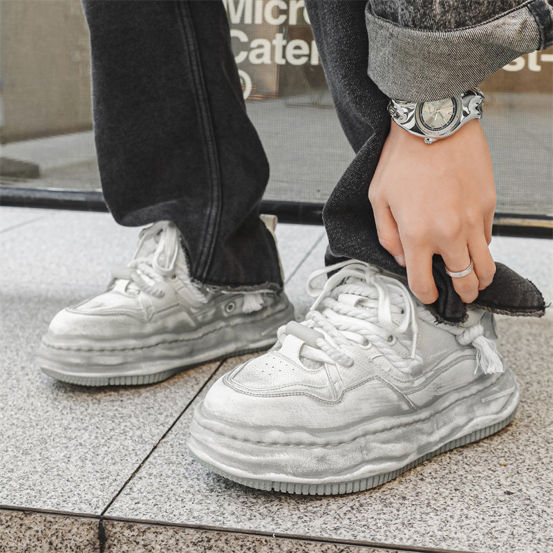 Men's Flat Design Dissoed Retro Distressed Sports Sneakers