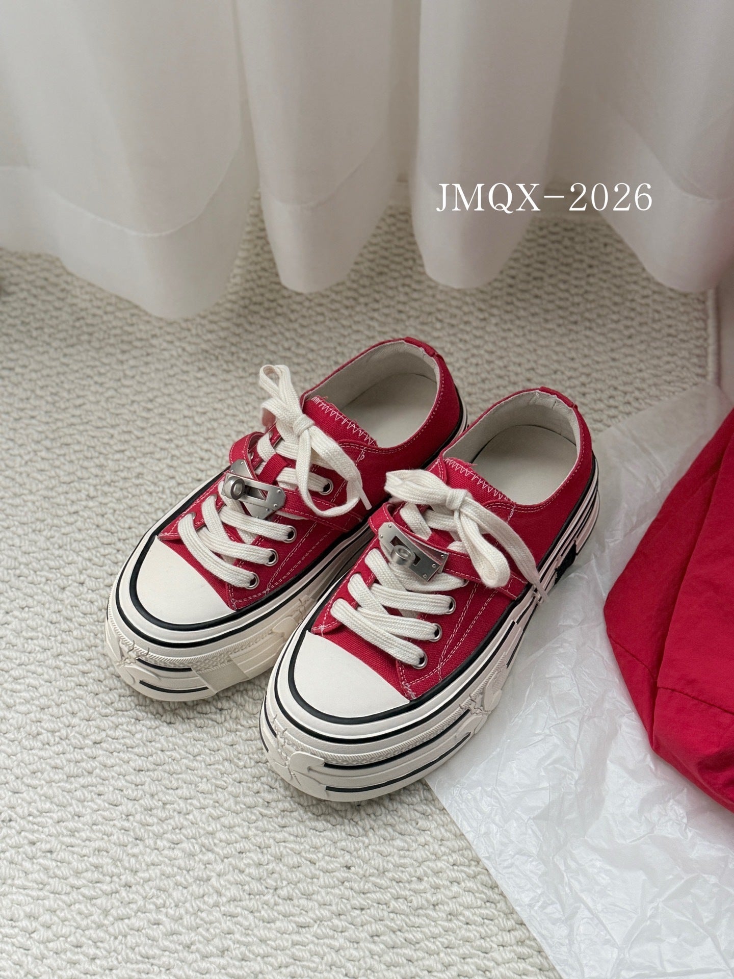 Women's Black Spring Thin Thick Bottom Increased Korean Style Women's Board Shoes