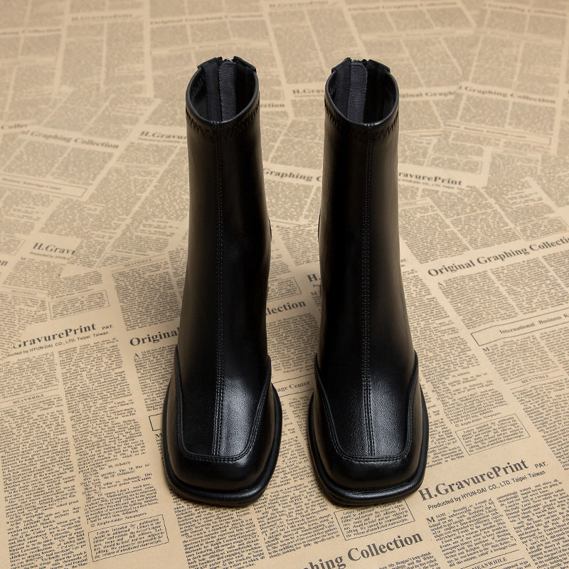 Women's Toe Booties Thin Single French Small Ankle Boots