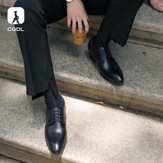 Minority Pointed Male Youth Korean Style Leather Shoes