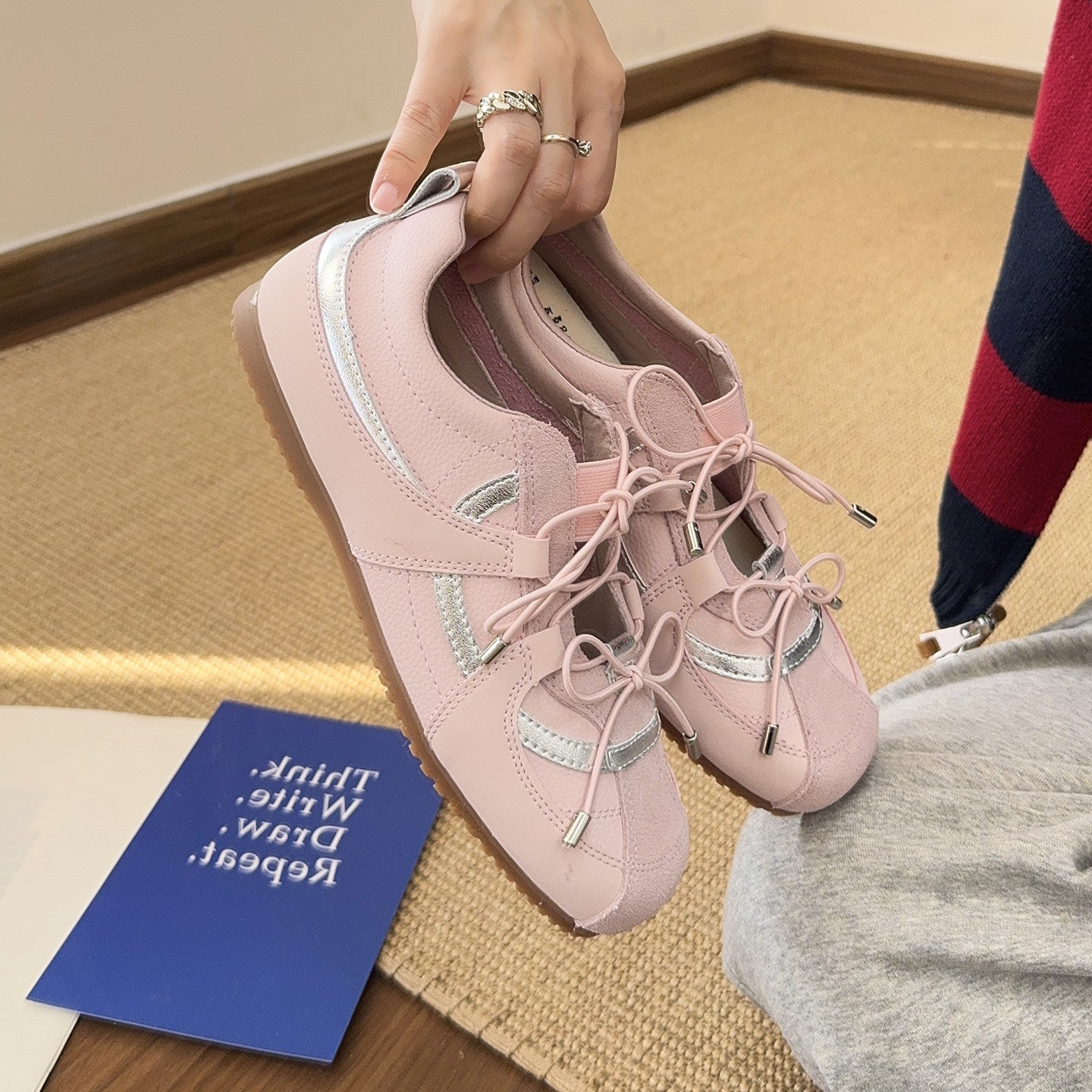 Women's Series Mary Jane Low-cut Bowknot Soft Bottom Ballet Training Women's Casual Shoes