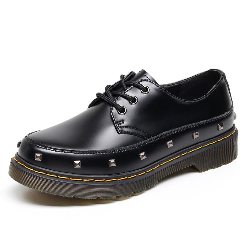 Men's Martin Classic Simple Black Hole Pumps Men's Casual Leather Shoes