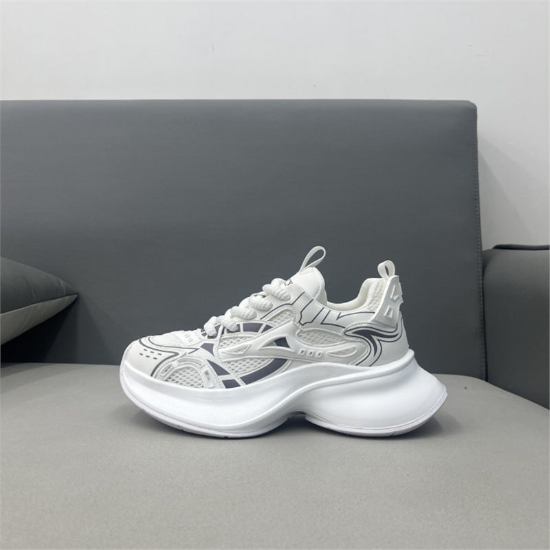 Men's Fashion Trendy Wild Mesh Breathable Comfortable Platform Men's Business Leather Shoes