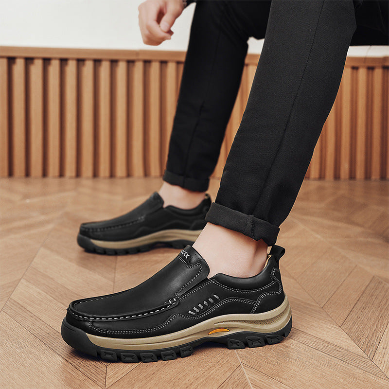 Men's One Pedal Outdoor Leisure Plus Size Men's Casual Leather Shoes