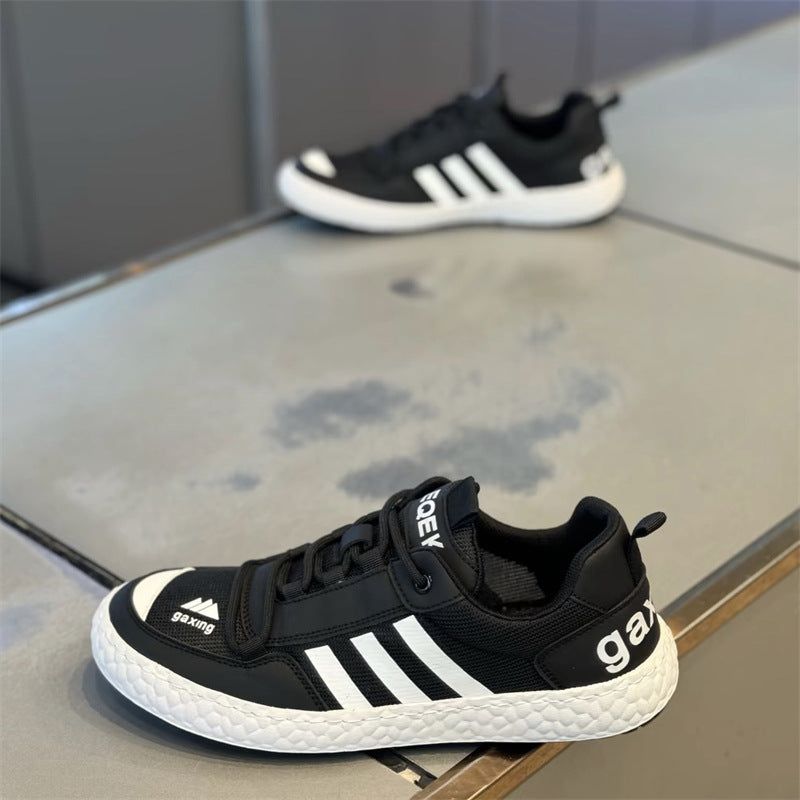 Men's Surface Breathable Lace Up Fashion Board Flat Casual Shoes