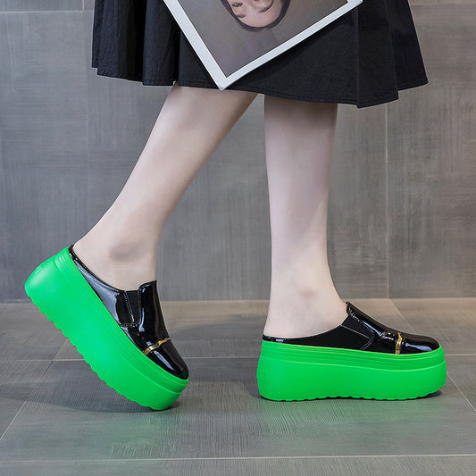 Women's Summer Closed Toe Green Bottom Trendy Slippers