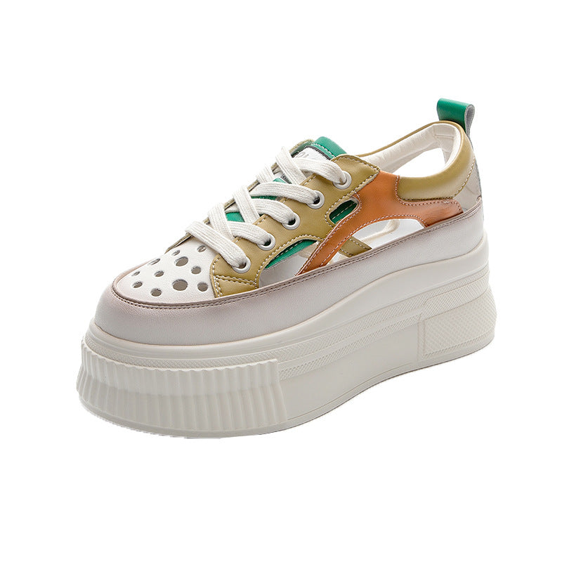 Women's Summer Korean Style Platform Invisible Elevated Hole Comfortable Women's Casual Shoes