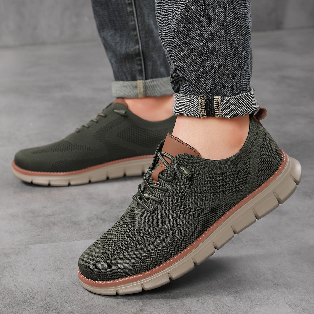 Men's Lightweight Lace Up Breathable Plus Size Casual Shoes