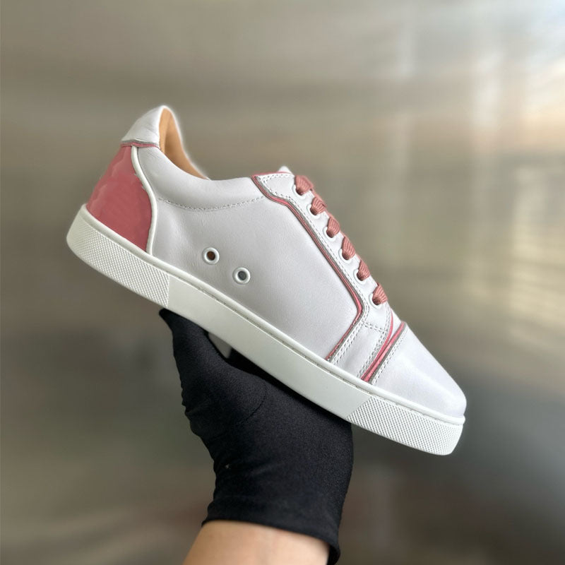 Men's Red Bottom Board Top Layer Cowhide British Style Comfortable Breathable Leather Shoes