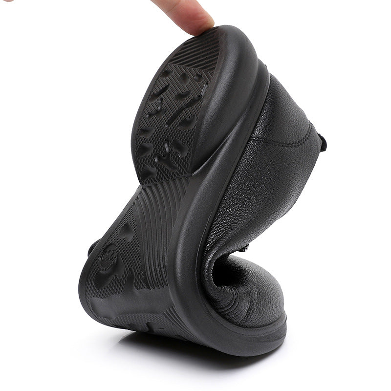Women's Comfortable Breathable Sheepskin Soft Bottom Surface Daily Middle-aged Mother Shoes