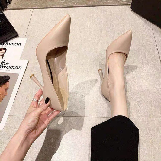 Women's Soft High Stiletto Pointed Toe Spring Korean Style Sexy Women's Shoes