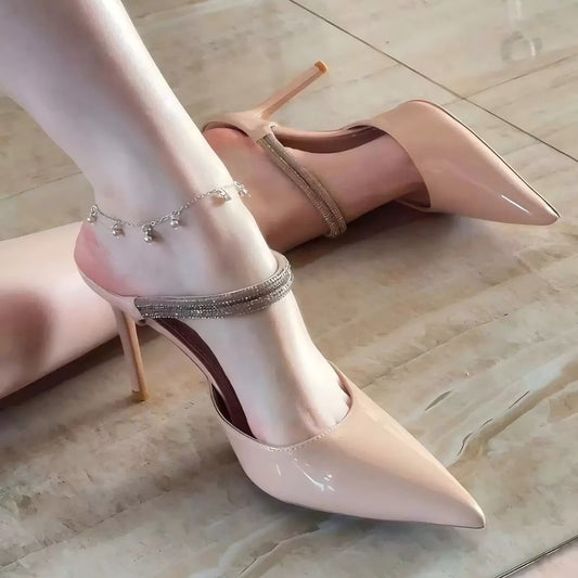 Women's Autumn Diamond Band Stiletto Adult Lady Like Woman Refined Outdoor High Heeled Sandals
