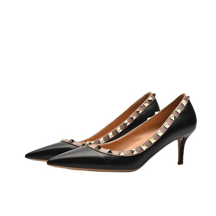 Women's Korean Patent French Nude Low-cut Stilettos Women's Shoes