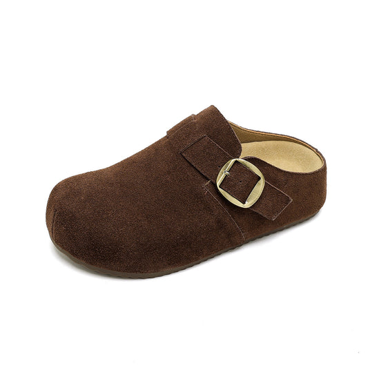 Women's Increasing Insole Half Slip-on Lofter Thick Bottom Toe Cap Outer Slippers