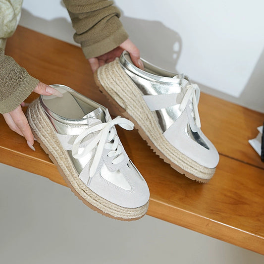 Women's Spring Half Comfortable German Training Lazy Straw Women's Casual Shoes