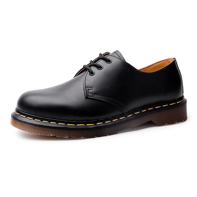 Women's & Men's British Style Plus Size Short Round Women's Leather Boots