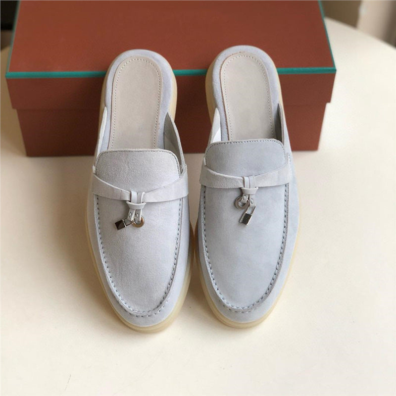 Women's Outer Wear Fashion Genuine Flat Mules Slippers