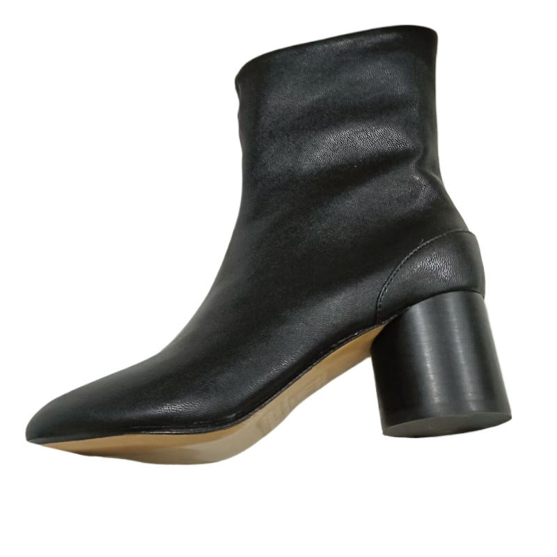Women's Affordable Luxury Trotter Sheepskin Mid Chelsea High Women's Leather Boots
