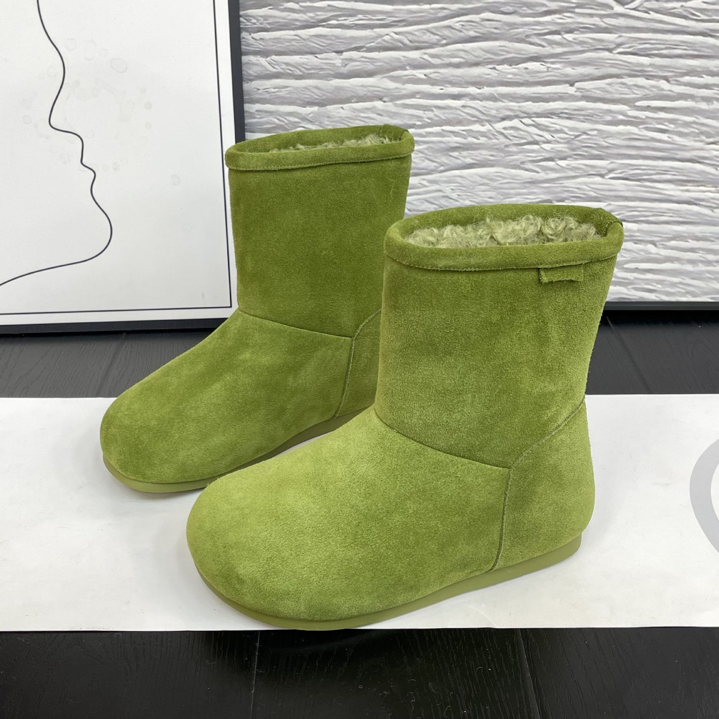 Women's Winter Frosted Cowhide Sheepskin Fur Integrated Sleeve Women's Shoes