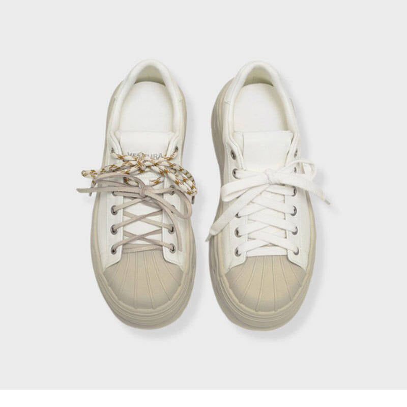 Women's Tan Shell Toe Platform Spring Double Women's Sports Shoes