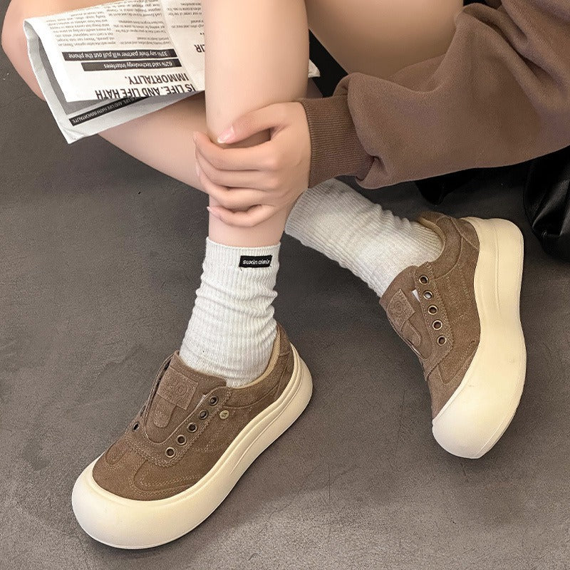 Women's Frosted Autumn Platform Height Increasing Simple Women's Casual Shoes