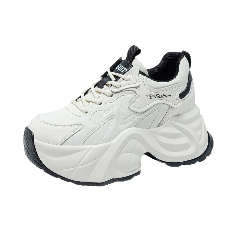 Women's Spring Small Wedge Platform Height Increasing Insole Show Feet Fashion Men's Shoes