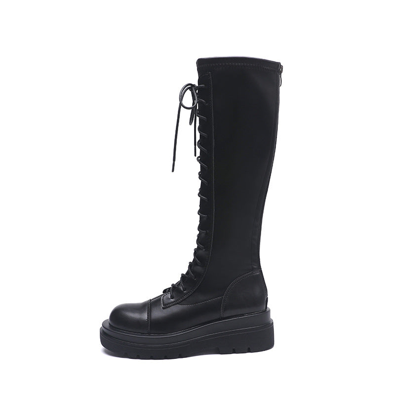 Women's Widened Below The Knee Strap Springy Thigh Boots