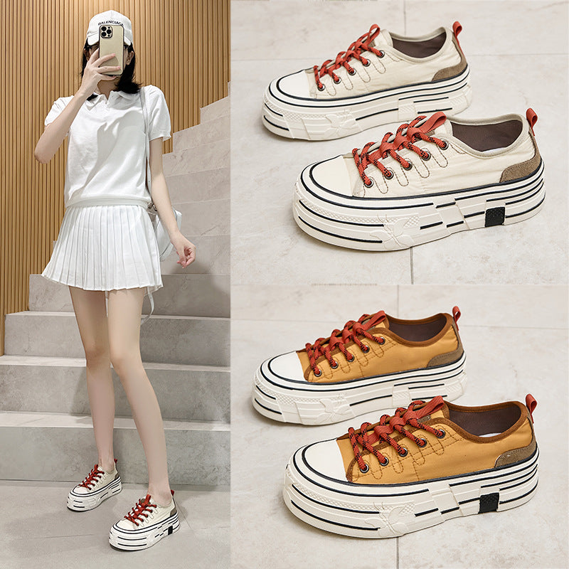 Women's Increasing Insole Summer Thick Bottom Fashion White Versatile Women's Casual Shoes
