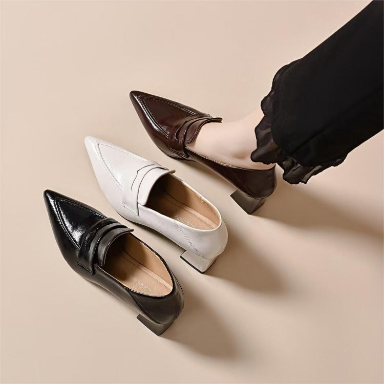 Women's French Style Vintage Trendy Pointed Toe Korean Square Women's Fashion Shoes