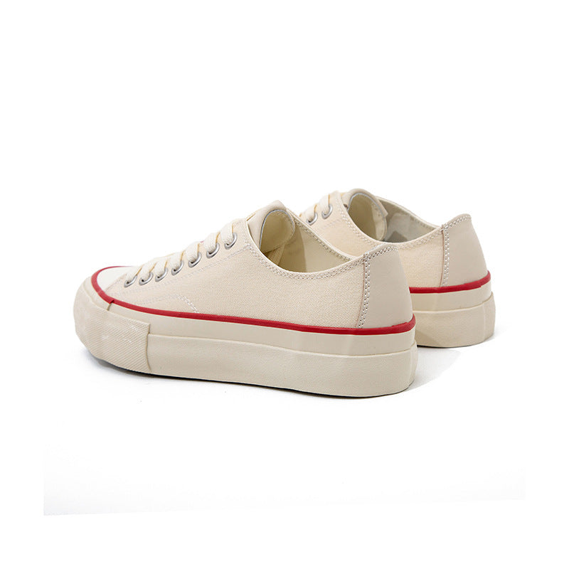Men's White Thick Bottom Breathable Increased Low Trendy Men's Board Shoes