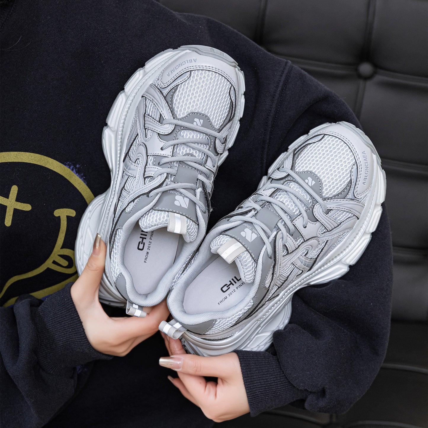 Women's Dad Spring Thick Bottom Jogging Pumps Plus Women's Sports Shoes