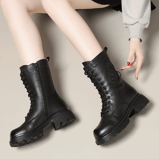 Women's Thick Outer Wear Wool Cotton British Style Women's Shoes