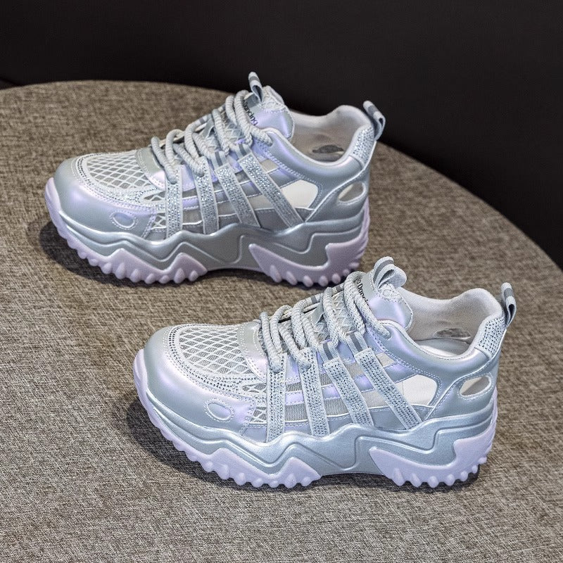 Women's Breathable Clunky For Slimming Fashionable Color Matching Soft Wild Women's Casual Shoes