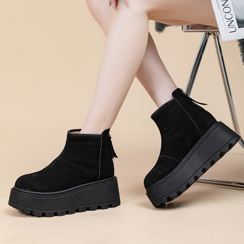 Classy Women's Martin Height Increasing Platform Women's Snow Boots