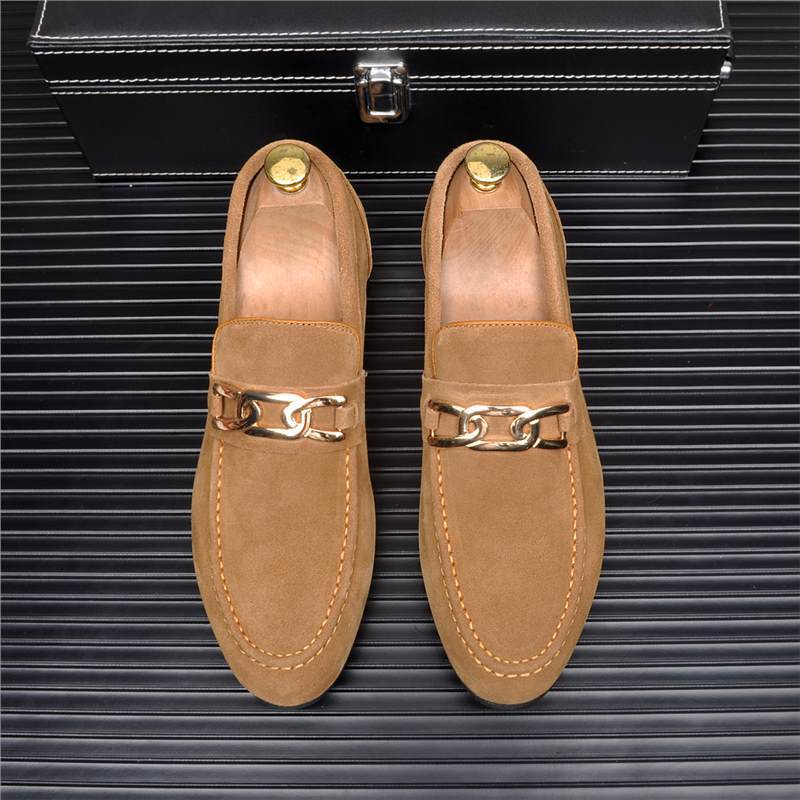 Men's Matte Slip-on Fashionable Lazy Breathable Cowhide Leather Shoes