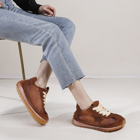 Women's Sole First Layer Cowhide Deep Mouth Casual Shoes