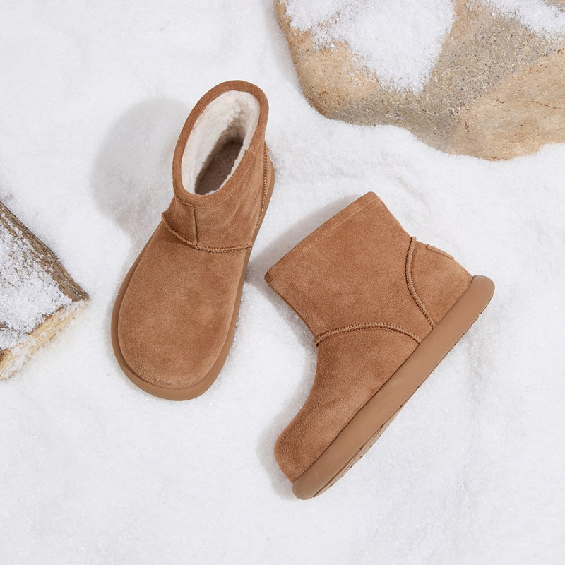 Women's Increasing Insole Fleece-lined Thickened Fur Integrated Small Potatoes Length Thermal Boots