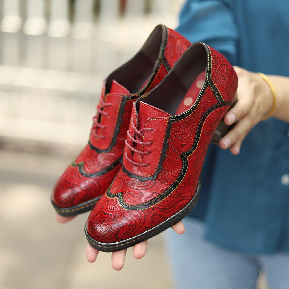 Women's Slouchy Retro Ethnic Style High Women's Shoes