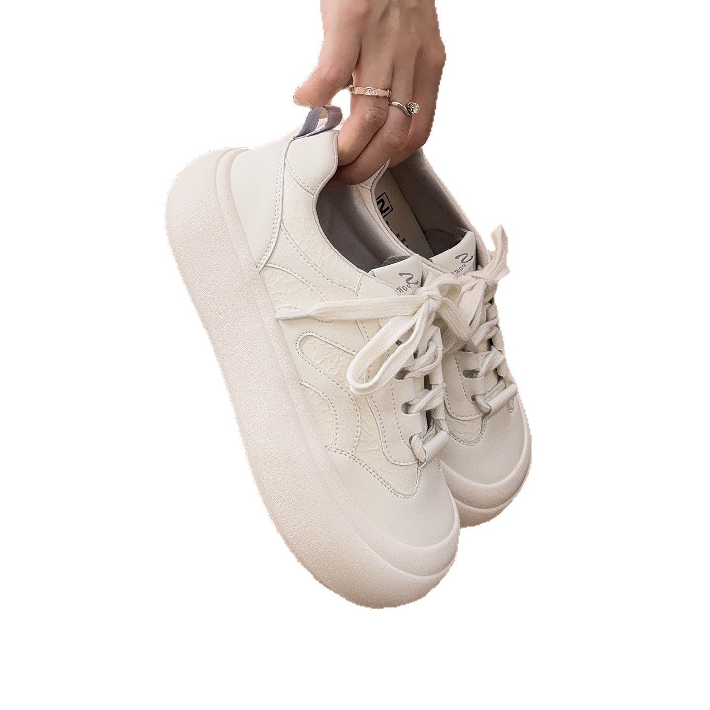 Women's White Wild Round Toe Ugly Cute Women's Casual Shoes