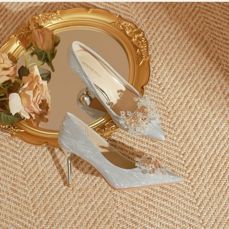 Women\u0026#39;s Main Dress Two-way Toast Crystal Bridal Gold Engagement Stile \u2013 Revelbee
