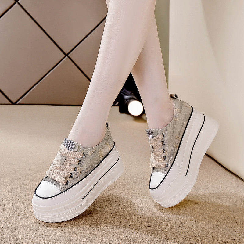 Women's Height Increasing Insole Platform White Dad Men's Shoes