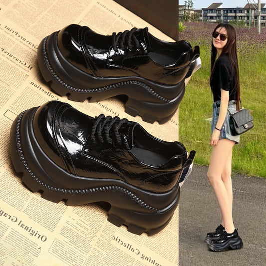 Women's Platform Height Increasing Insole Fashion British Loafers