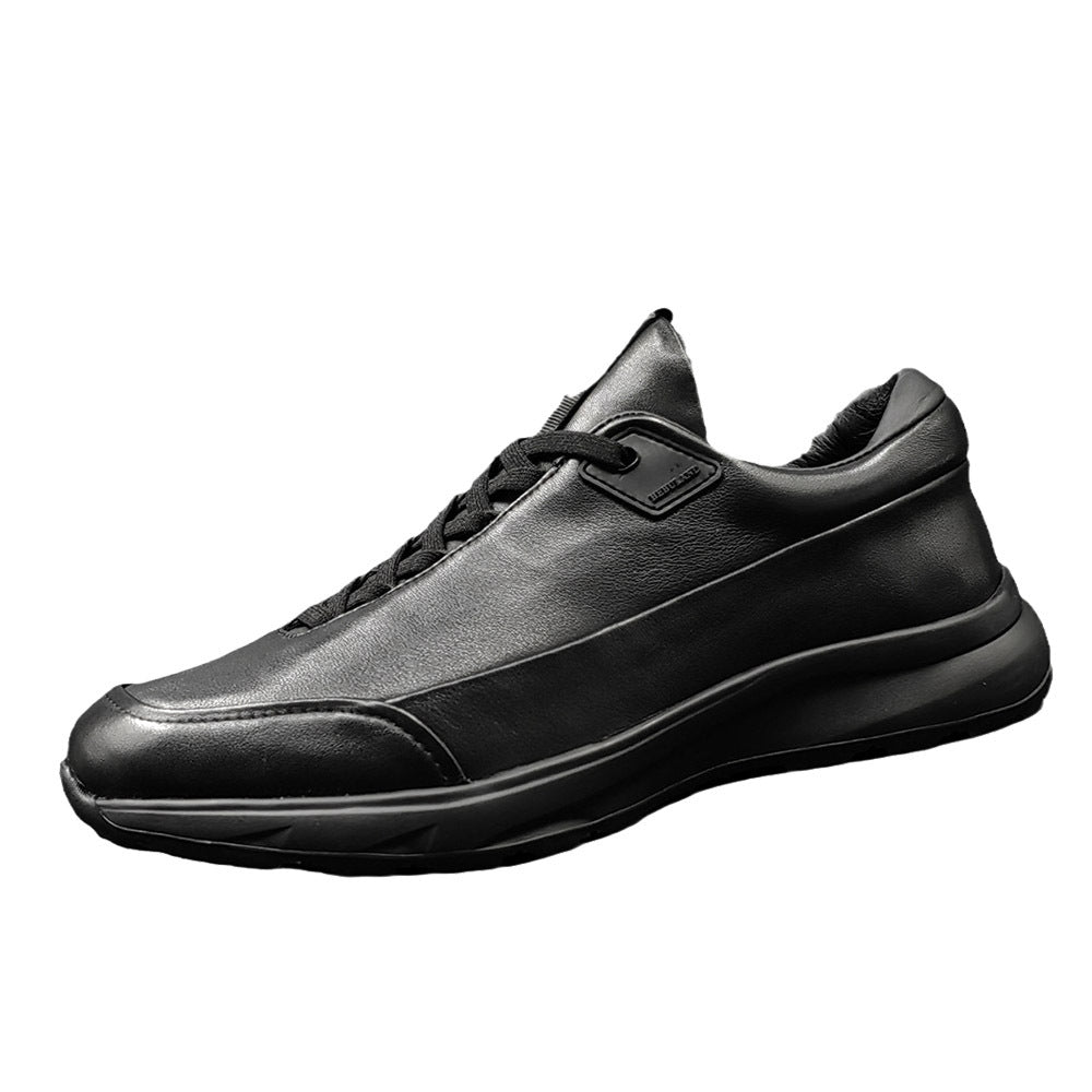 Men's Black Top Layer Cowhide Minority Autumn Sneakers