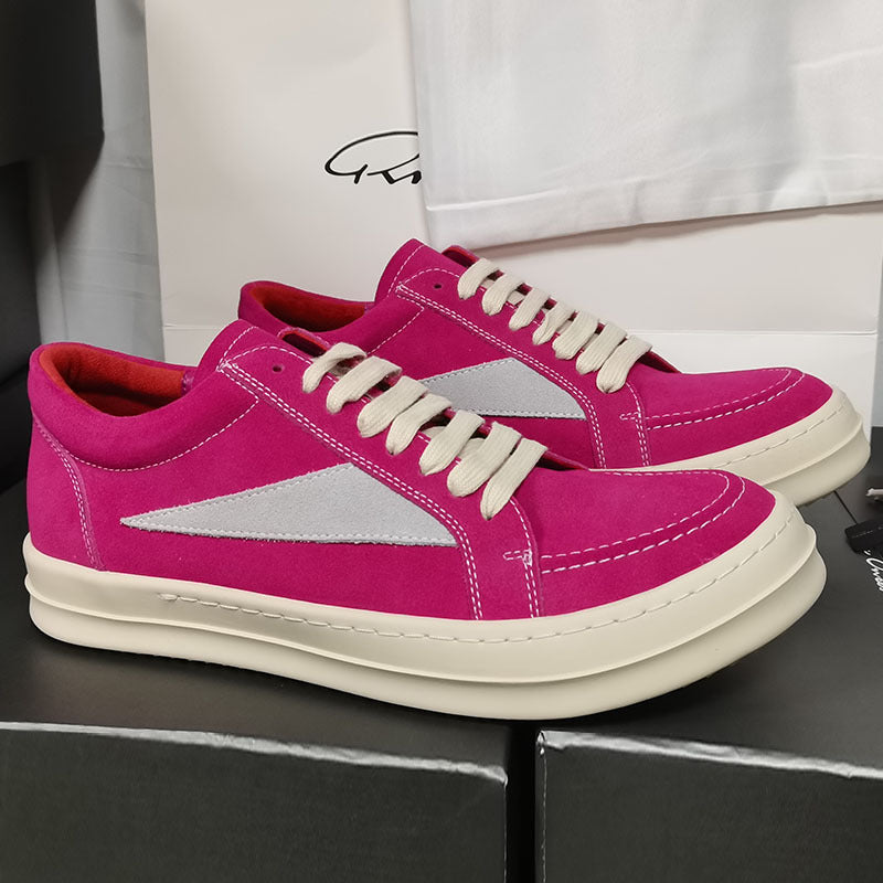 Men's Fashionable Napa Calfskin Black Gray Platform Men's Shoes