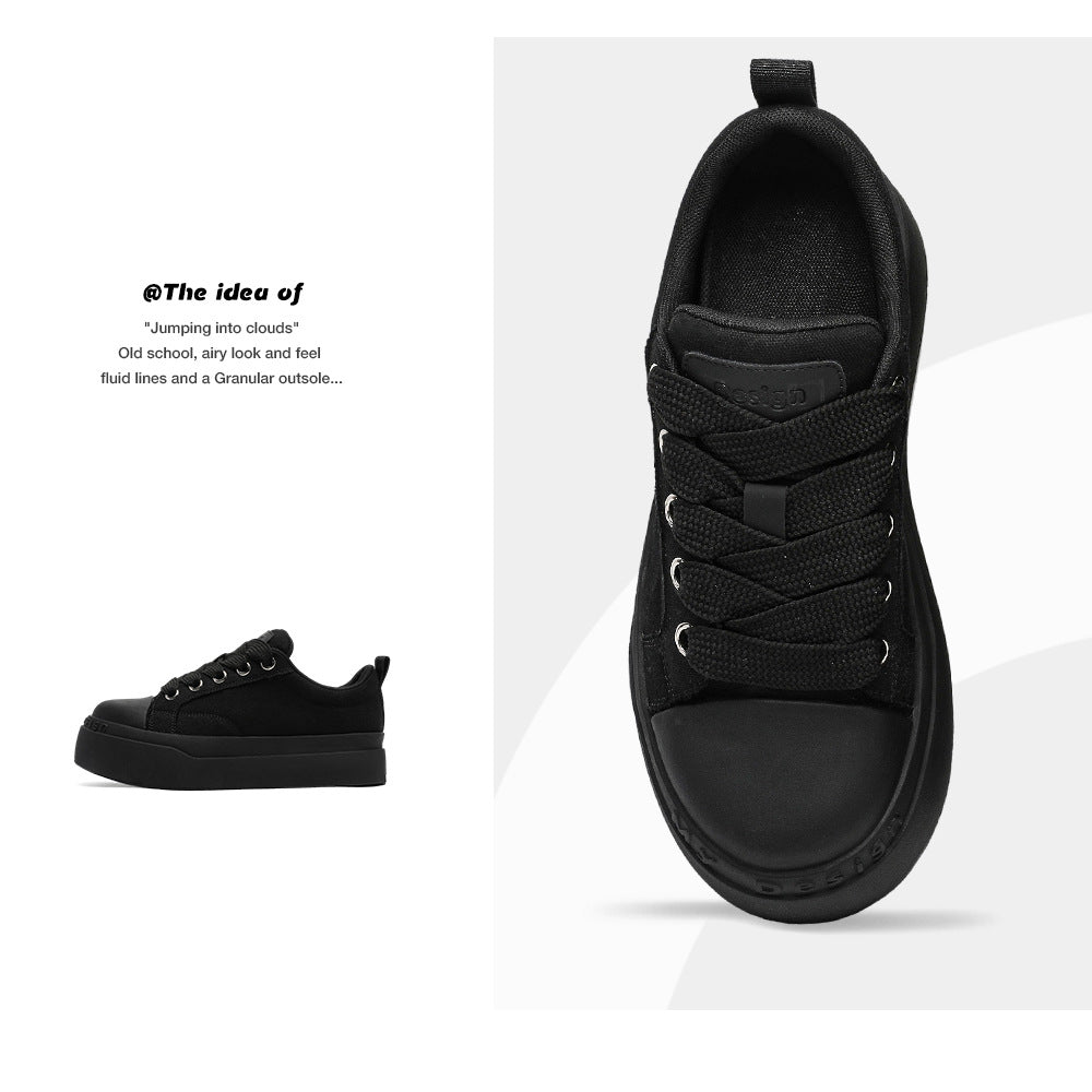 Women's & Men's Big Head Black White Niche Platform Men's Casual Shoes